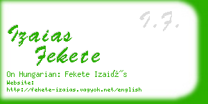 izaias fekete business card